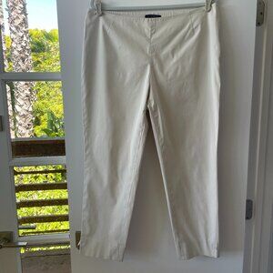 Lafayette 148 New York‎ Ankle Pants with Side Zipper in Beige, Size 14